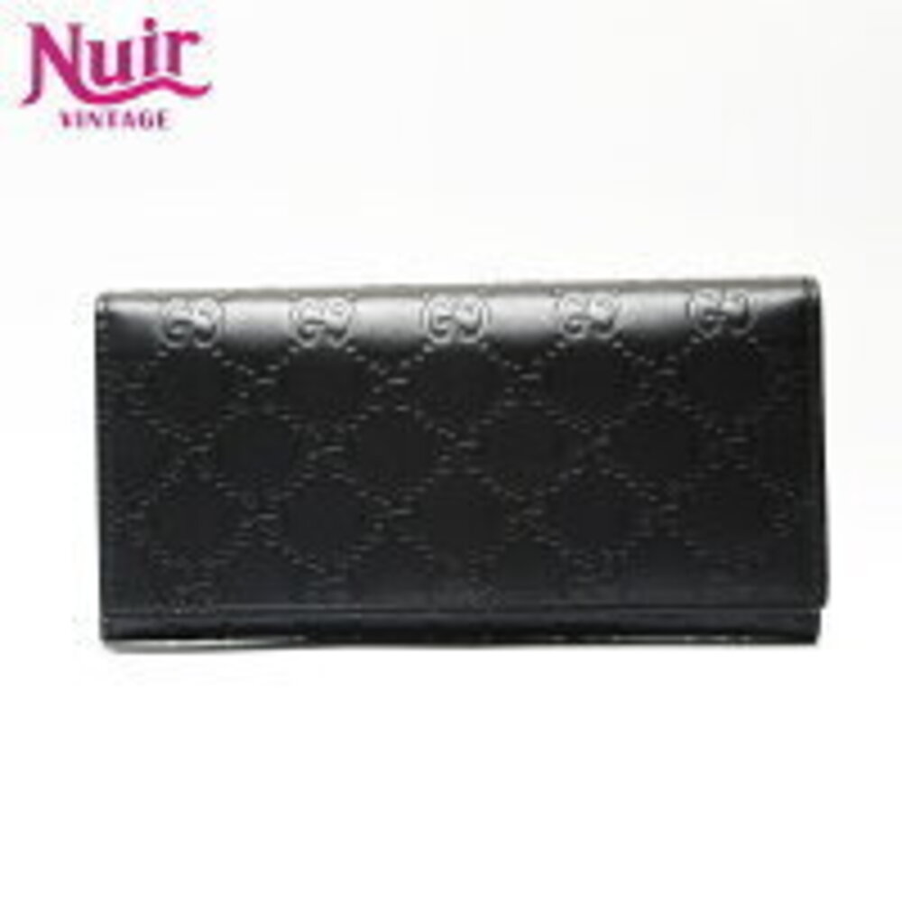 Gucci GG Guccissima Leather Long Wallet Black